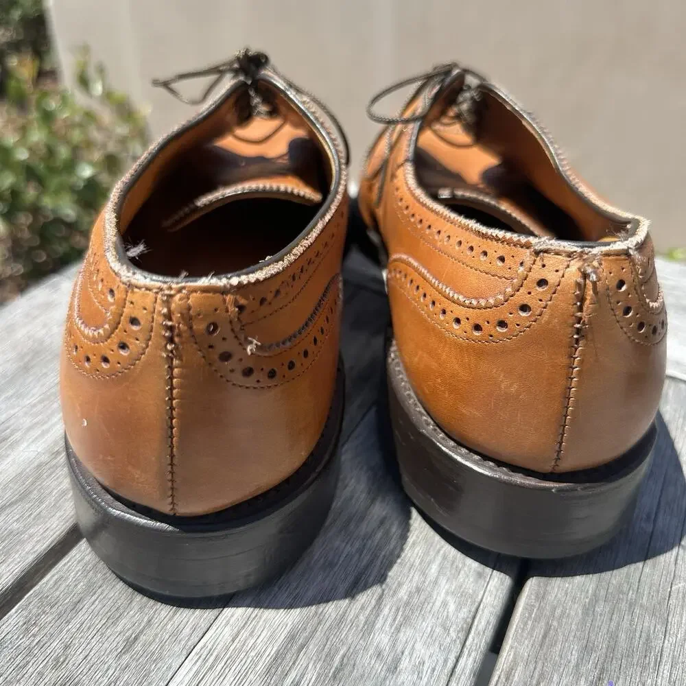 Allen Edmonds Lexington Oxford Brogue Cap-Toe Men Shoes Walnut Brown 12.5 B